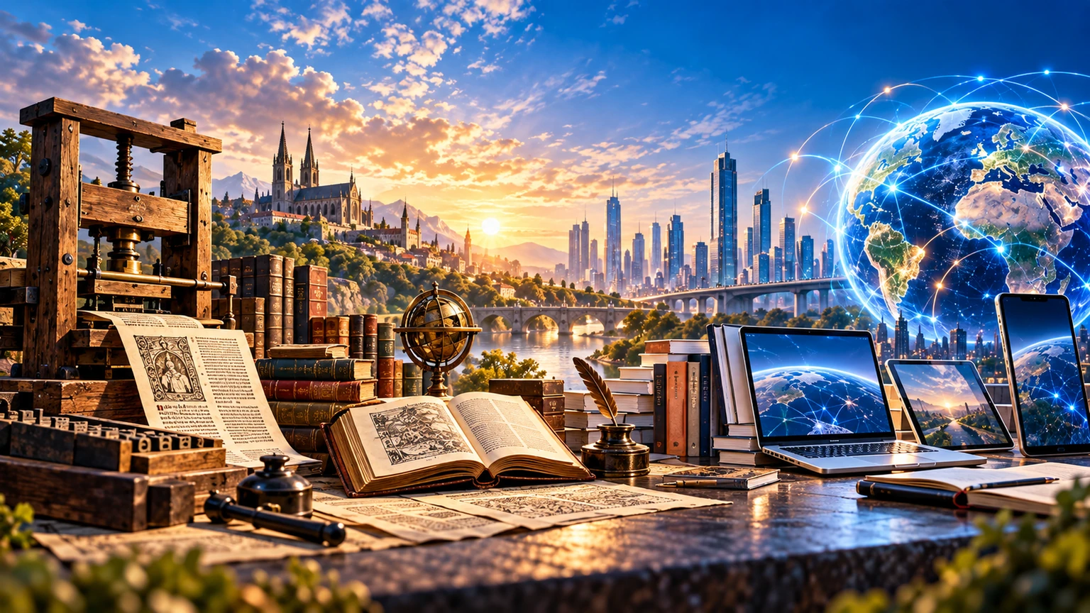 Illustration : De Gutenberg à Internet